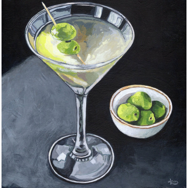 Dirty Martini with Bowl of Olives - Christopher Olson Art