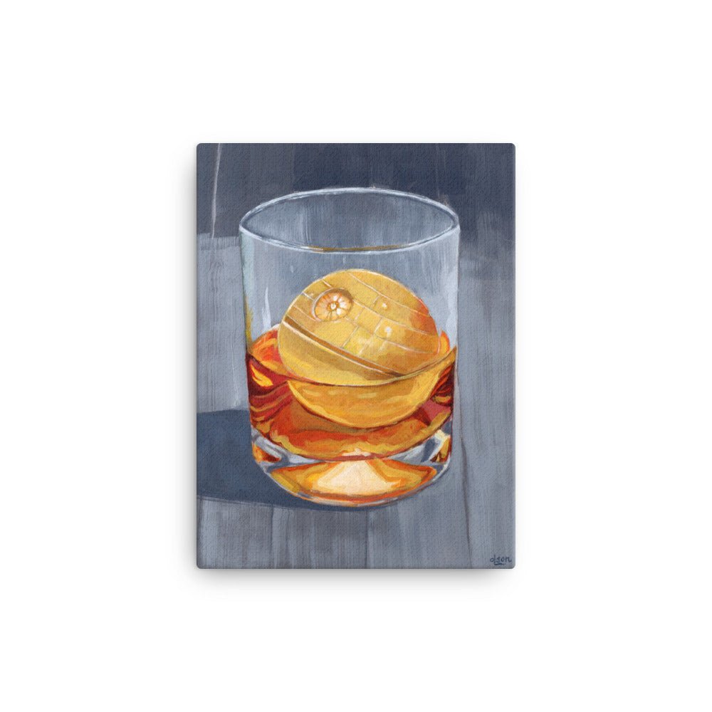 Whiskey Death Star - Canvas Print - Christopher Olson Art
